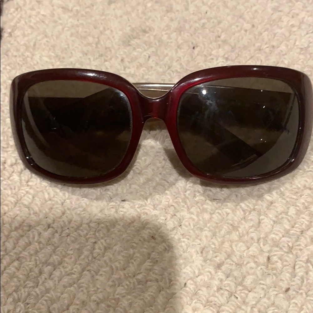 DKNY red sunglasses